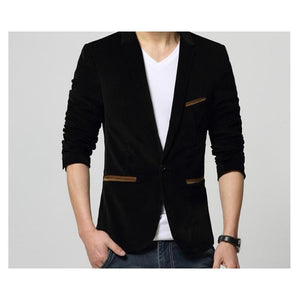 Open image in slideshow, Brand Mens Corduroy Blazers Autumn Spring Fashion Male Slim Fat Casual Suit Jacket Men Blazer Masculino Clothing Vetement Homme
