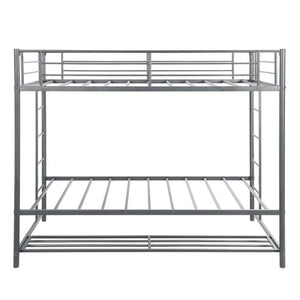 Open image in slideshow, Bedroom Furnitures Twin Over Twin Bunk Bed Kid Beds Modern Bed Metal Black  Simple Double Layer Bed Set Bed Room Furniture
