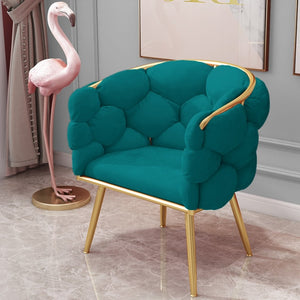 Open image in slideshow, Light luxury fluffy sofa creative design velvet armchair Nordic leisure furniture waiting chair comfortable back dressing seats
