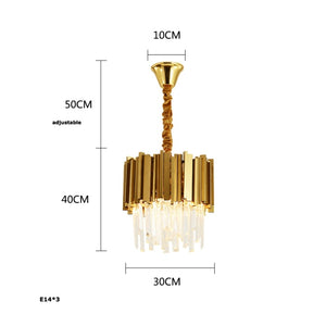 Open image in slideshow, LED Postmodern Round Golden Stainless Steel Crystal Chandelier Lighting Lustre Suspension Luminaire Lampen For Dinning Room
